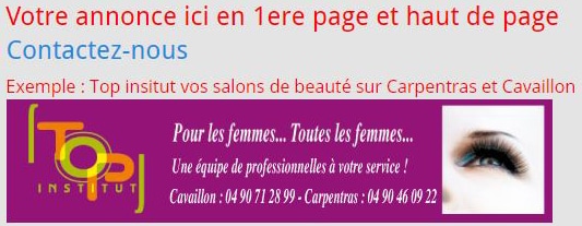 ANNONCE  600X100 Pixels en haut  page d’accueil (en exclusivité - seul annonceur)